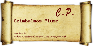 Czimbalmos Piusz névjegykártya
